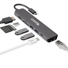 Plugable USBC-7IN1E 7-in-1 USB C Hub Multiport Adapter w Ethernet Turns a Single picture