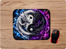 YIN YANG DRAGONS MOUSE PAD MOUSEPAD DESK MAT VIRTUAL HOME SCHOOL GIFT picture