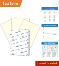 Smooth 20 lb Pastel Cream Copy Paper, 500 Sheets 8.5x11 - High Opacity, JAM-Free picture