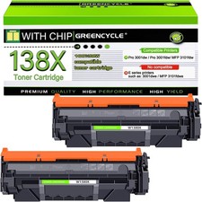 2PK Black Laser Toner Replacement for HP W1380X 138X 3001dw 3001fdw MFP 3101fdw picture