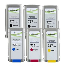 Reman Ink Cartridge for HP 727 130ML 6-Pack MK/PB/GY/C/M/Y High Capacity picture