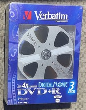 Vintage Verbatim Data Life Plus Digital Movie DVD + R 3 Pack New Sealed 4.7 GB picture