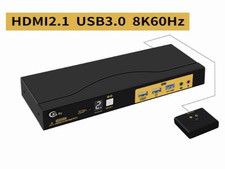 CKLau 2x1 8K@60Hz 4K@144Hz KVM HDMI Switch with Remote and Power Cable New Open picture