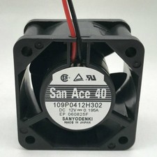 2pcs Sanyo 109P0412H302 DC 12V 0.195A 40*40*28MM 4CM Cooling Fan 2Pin San Ace 40 picture