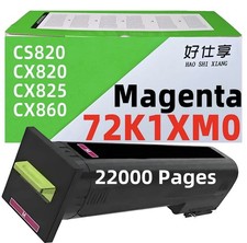 72K1XM0 Magenta Toner Cartridge Compatible for Lexmark CS820 CX820 CX825 CX860 picture