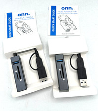 LOT OF 2 Ultra Fast Multi-Port USB Hub w/ SD & microSD Card Reader USB 3.0 USB-C picture