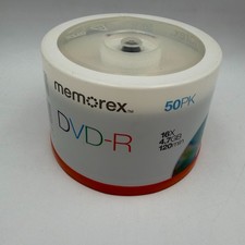 50 Pack Memorex DVD-R 16X 4.7GB 120 min Spindle Blank Disc Sealed picture