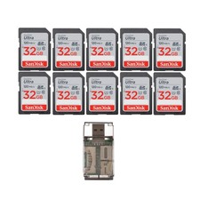 SanDisk 32GB Ultra SDHC UHS-I Memory Card (10-Pack) with USB Card Reader picture