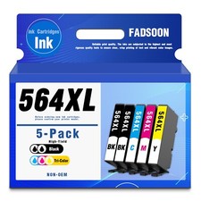 564XL 5PK 2BK/C/M/Y/PBK High Yield Ink Photosmart Premium C309a Officejet 6500A  picture