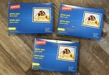 Lot of 3 Staples Photo Plus Glossy 4x6 Inkjet Photo Paper 60 Sheets Each picture