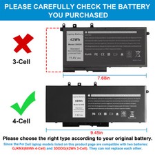 ✅LOT 4-Cell GJKNX GD1JP Battery for Dell Latitude 5480 5580 E5280 E5480 Series picture