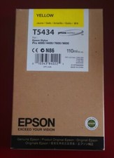 02-2013 NIB Genuine Epson T5434 Yellow 110ml K3 Ink Stylus Pro 4000/7600/9600 picture