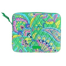 Vera Bradley Laptop Tablet Bag Case Zipper Pouch Emerald Paisley Retired RARE picture