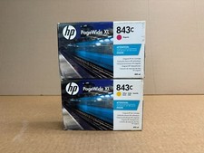 2 Genuine HP 843C PageWide XL 4000, 4500, 5000 MY Toners C1Q67A, C1Q68A  (2023) picture