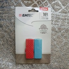 2-Pack Emtec Wallpaper 16GB Flash Drive USB 2.0, Brand New in Package picture