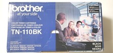 Genuine OEM Brother TN110BK TN-110 Black Toner Cartridge Brand New Sealed Box picture