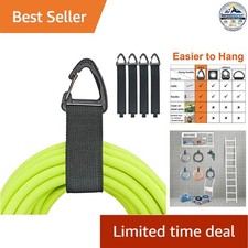 Extension Cord Holder Strap L Black 16 in Nylon 50 lb Garage Organizer picture