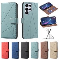Luxury Magnetic Leather Wallet Cover Case for S24 S23 S22 A26 A36 A56 A34 A14 picture