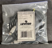 Leviton Cat 6 Cable Black 7 Ft Ethernet Patch Cords Network Cat6 62455-7E picture