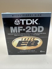 Vintage Media New & Sealed TDK Pack of 10 MF-2DD Micro Floppy Disks Super EB picture