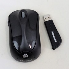 Microsoft Wireless Laser Mouse 6000 Model 1054 USB Receiver Black Vintage 2005 picture