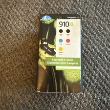 GENUINE 5-PACK HP 910XL Black/Cyan/Magenta/Yellow Ink Cartridges SEALED Dec 2026 picture