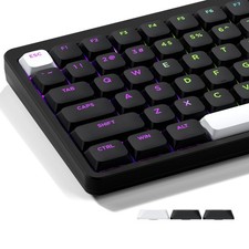 XVX Low Profile Black Keycaps, Shine Through Keycap Sets, Double Shot PBT Keyboa picture