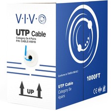 Cat5e Ethernet Cable 1000ft CCA 24AWG UTP Pull Box LAN Network Blue picture