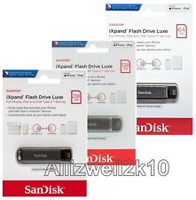 SanDisk 64GB 128GB 256GB iXpand Flash Drive Luxe SDIX70N iPhone iPad Type-C Lot picture