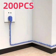200/10pcs Clear Plastic Cable Clips Transparent Wire Organizers for Wall and picture