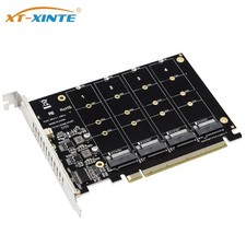 PCI 4.0 x16 4-Bay 32Gbps For NVMe M.2 M-Key 2242 2260 2280 SSD Expansion Card picture