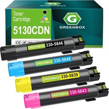 GREENBOX 5130CDN Toner Cartridge for N848N X942N T222N P615N, 4 Pack picture
