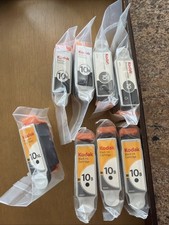 Lot of 8 Genuine Kodak 10B & 10XL Black Ink Cartridges OEM Sealed picture