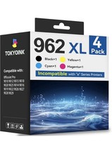 TOKYOINK 962XL Ink Cartridge Black Cyan Magenta Yellow for HP 9010 9012 9014 picture