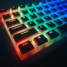 Pudding Keycaps PBT OEM Profile Translucent Backlit Keycap Set Mechanical Black picture