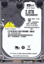 WD20NMVW-11W68S0 dcm: EBCVJBKB s/n: WXN1E3 2TB JUL/ 2012 USB 3.0 WESTERN DIGITAL picture