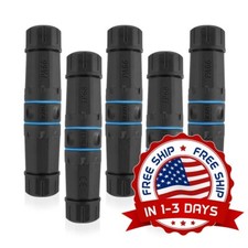Acoplador Ethernet blindado hembra a hembra impermeable paquete de 5 color negro picture