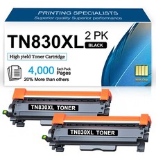 2 Pack TN830XL Toner High Yield replacement TN-830XL HL-L2480DW DCP-L2640DW picture