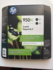 Lot of 2 - Genuine HP 950xl black ink - 2022 date - New/open  box picture