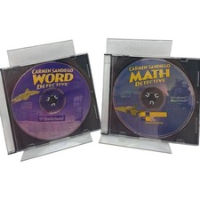 Lot Of 2 Carmen Sandiego Word Detective and Math Detective PC Software Games picture