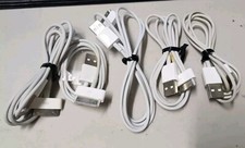 5-Pack USB to 30-Pin Charging Cables for Apple iPad/iPhone White Used picture