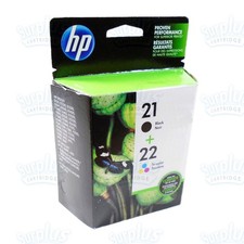 Genuine HP 21 Black & 22 Color Ink Cartridge J3640 J3680 D1320 D1360 F335 F2110 picture