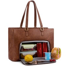 LOVEVOOK Lunch Tote Bag for Women,Work 15.6 inch, Retro Brown-lunch picture