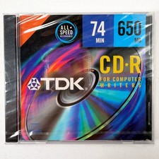 TDK Cd-r 650MB 74min All Speed Recordable Jewel Case CD-R74MG Sealed picture