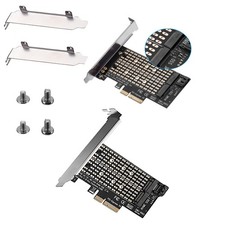 2Pcs M2 NGFF to Desktop PCIE x4 x8 NVMe SATA Dual SSD Express Adapter Card NEW picture