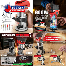 Cordless Compact Router Compatible with Milwaukee Battery 800W 6 Variable Speeds picture