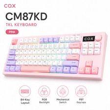 COX CM87KD RGB Wired TKL Keyboard Pink 84 Keys USB-C Compact picture