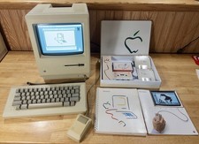 EARLY 1984 APPLE MACINTOSH Model M0001 1st MAC 128K + PICASSO KIT WORKING RARE picture
