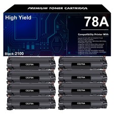 8x Black CE278A Laser Toner for HP 78A LaserJet Pro P1560 P1566 P1600dn P1606 picture