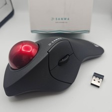 SANWA Japan Wireless Ergonomic Trackball Mouse Track Ball Mouse GRAVI 400 picture